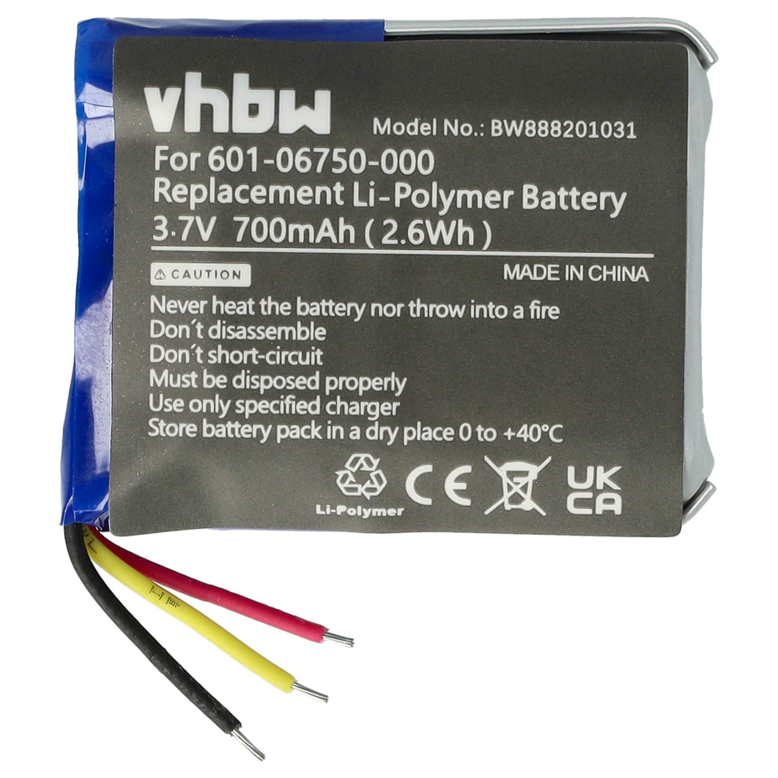 Bateria de substituição para GoPro vhbw - 700 mAh 3.7 V Li-polymer (601-06750-000, 601-10257-000, 601-06750-101) - Image 3