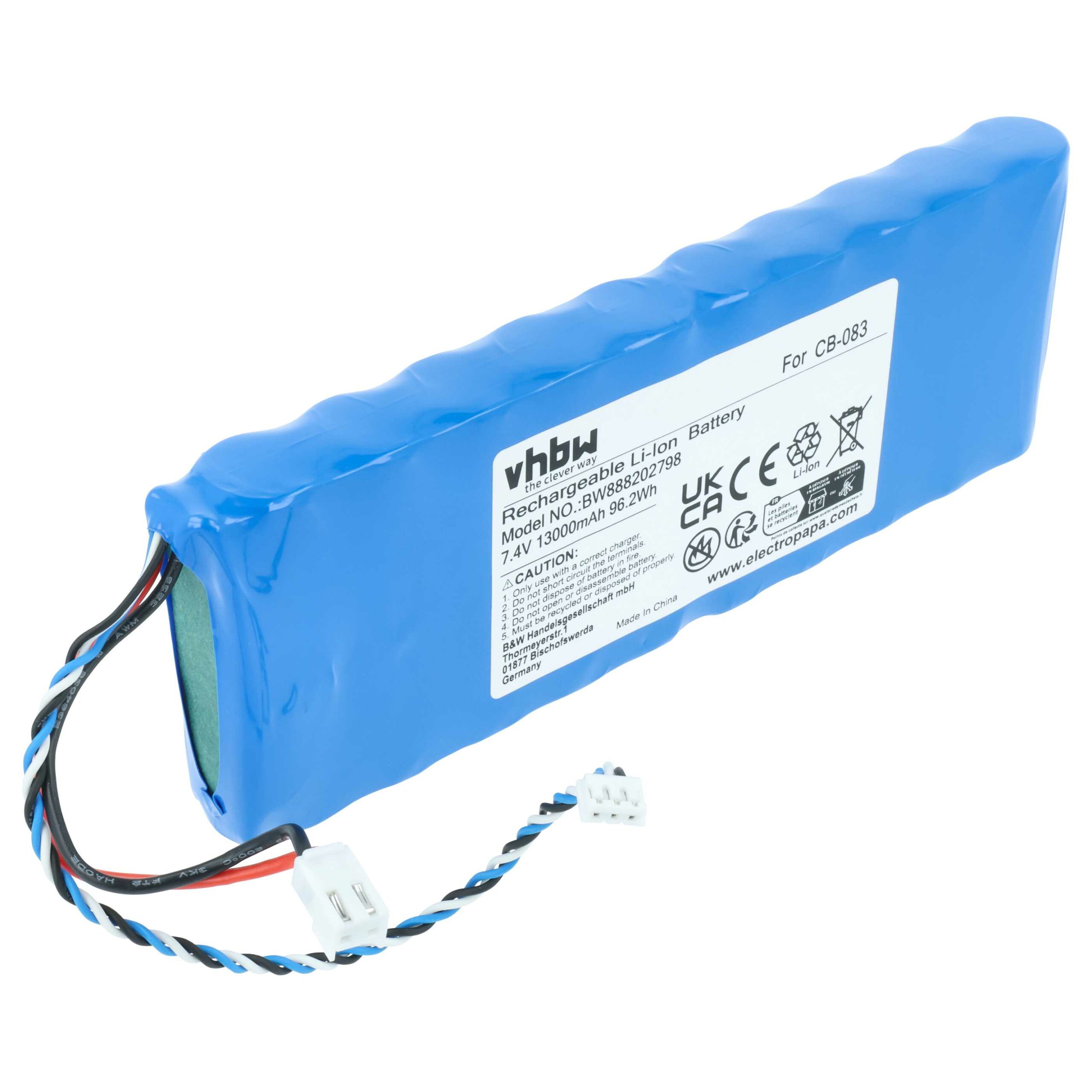 Bateria vhbw compatível com Promax CB-083 - 13000 mAh 7.4 V Li-Ion
