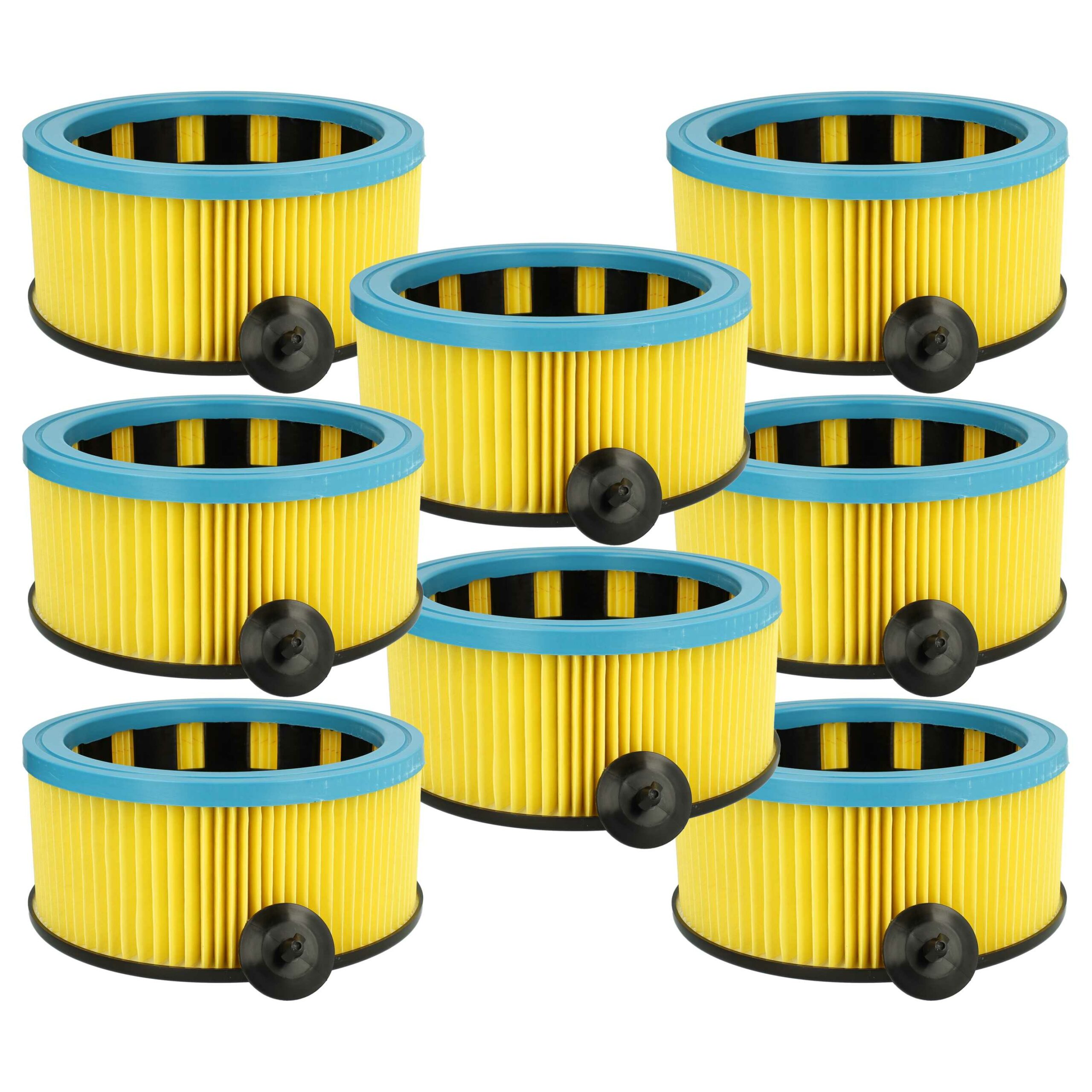 8x Filtro de Cartucho Substituto Metabo 631753000 para Aspirador Hitachi, Preto/Azul/Amarelo