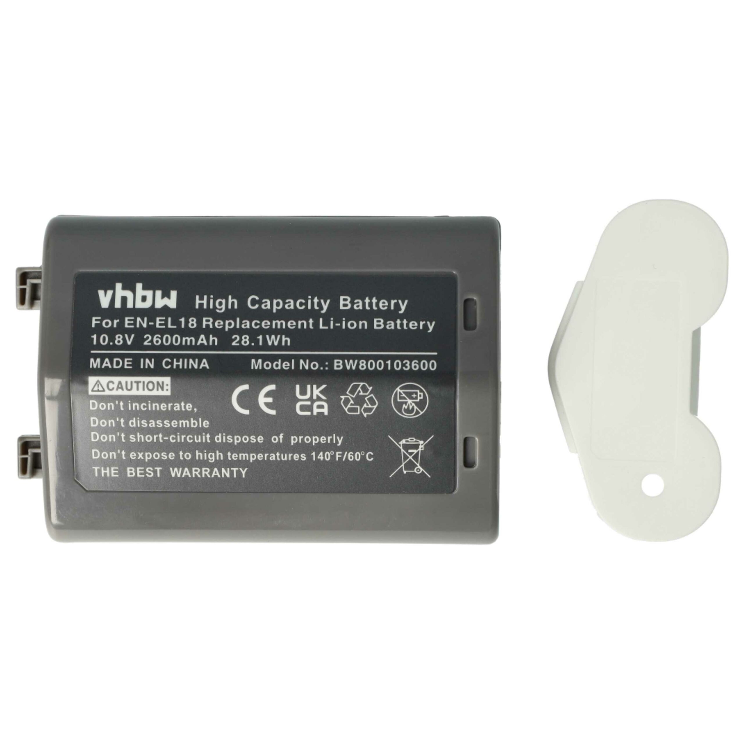 2 Baterias vhbw EN-EL18 compatíveis com Nikon - 2600mAh, 10.8V, Li-Ion com Chip de Informação - Image 3