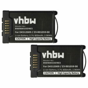 2x Bateria compatível com Aastra A600ST1, 23-001080-00, 23-001059-00 para telefone fixo Mitel - 800 mAh 3.7 V Li-Ion