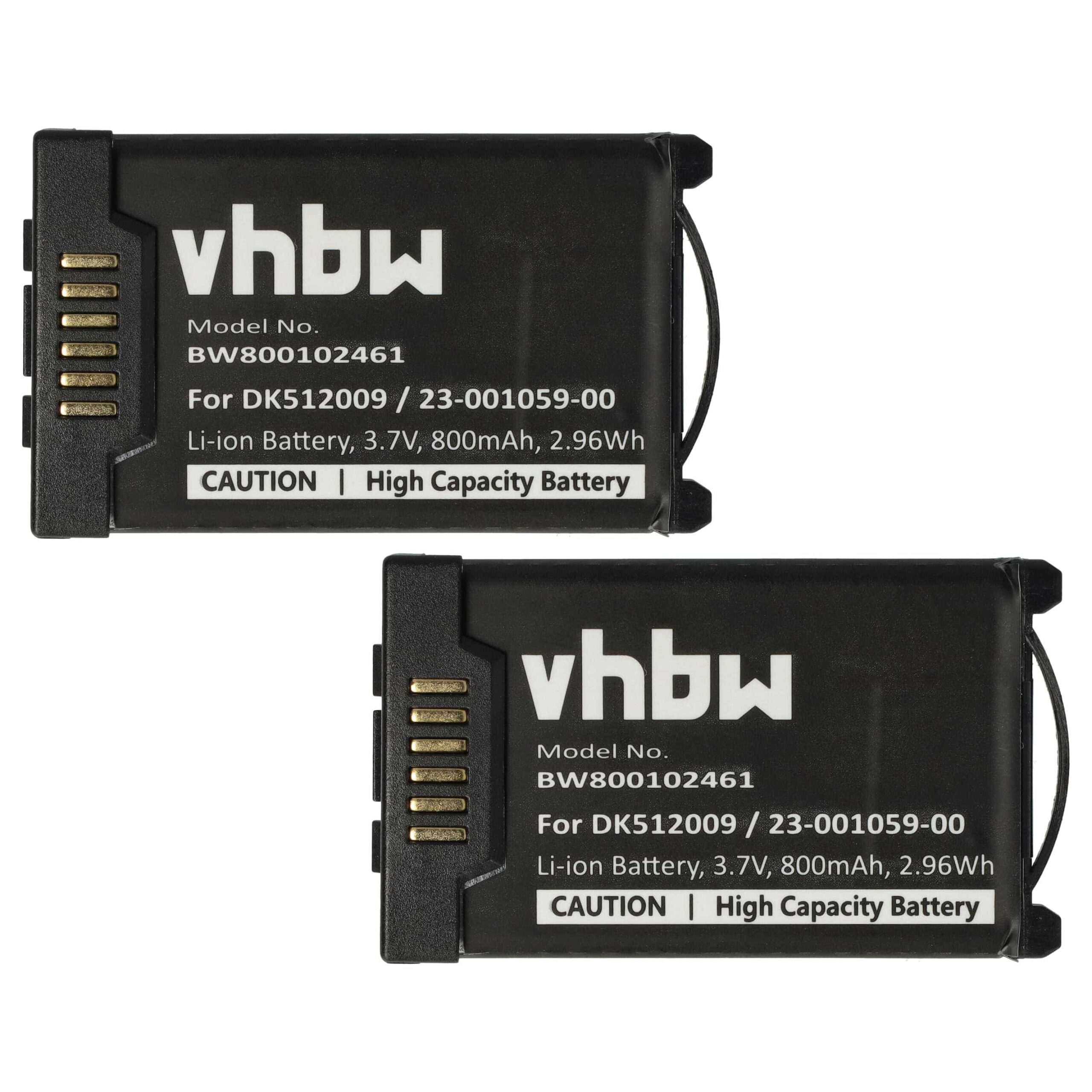 2x Bateria compatível com Aastra A600ST1, 23-001080-00, 23-001059-00 para telefone fixo Mitel - 800 mAh 3.7 V Li-Ion