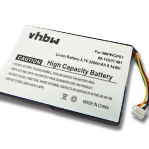 Bateria vhbw para GPS Magellan/Medion - 2200mAh, 3.7V (Substitui SMPWGPS1, 60.14G0T.001)