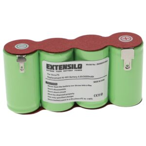 Bateria EXTENSILO 3600 mAh 4.8V NiMH para Gardena, Vileda e AEG