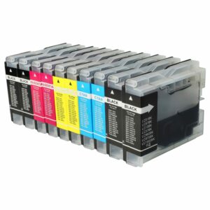 Pack 10 Cartuchos de Tinta vhbw compatíveis Brother LC-1000M, LC-1000C, LC-1000Y, LC-1000BK para DCP-130C - CMYK