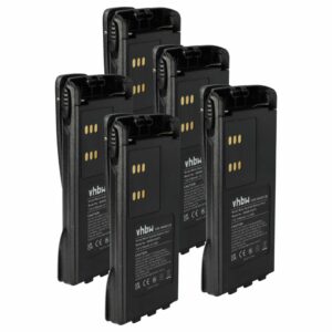 Bateria vhbw 5x para Rádios Motorola HMNN4151, HMNN4154, HNN4001, HMNN4158, HMNN4159 - 2100 mAh 7.2 V NiMH