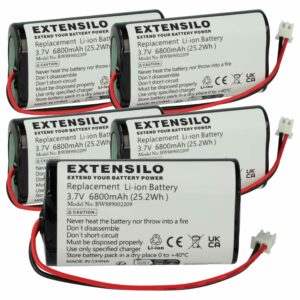 5x Bateria EXTENSILO compatível Sigor 4508401 - 6800 mAh 3.7 V Li-Ion