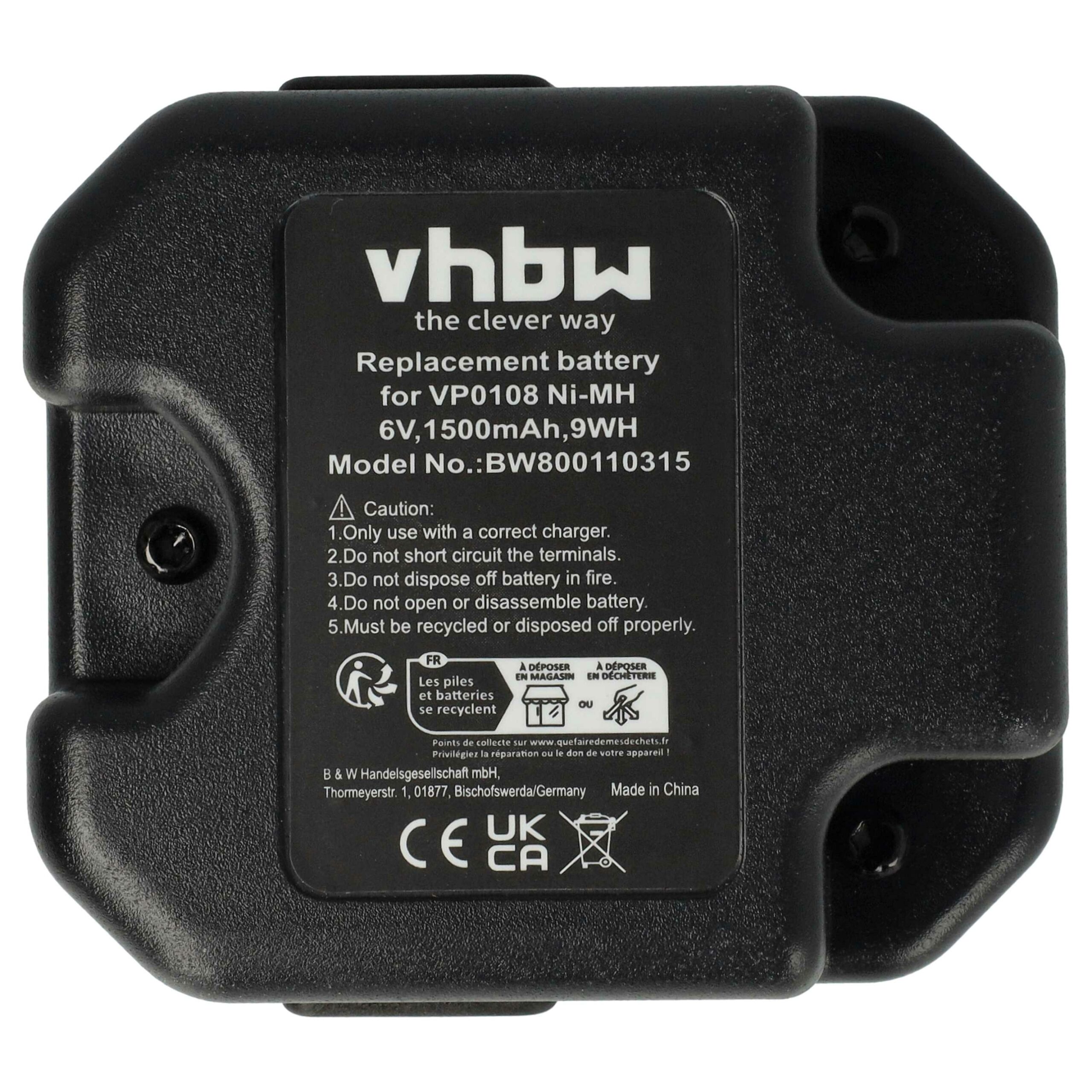 Bateria vhbw 6V 1500 mAh NiMH para Senco VP0108, VP0109 - Ferramentas Elétricas - Image 3