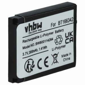 Bateria vhbw para Smartwatch Simvalley - 380 mAh 3.7V Li-polymer (BT166342, PX8914-944, BT266342)