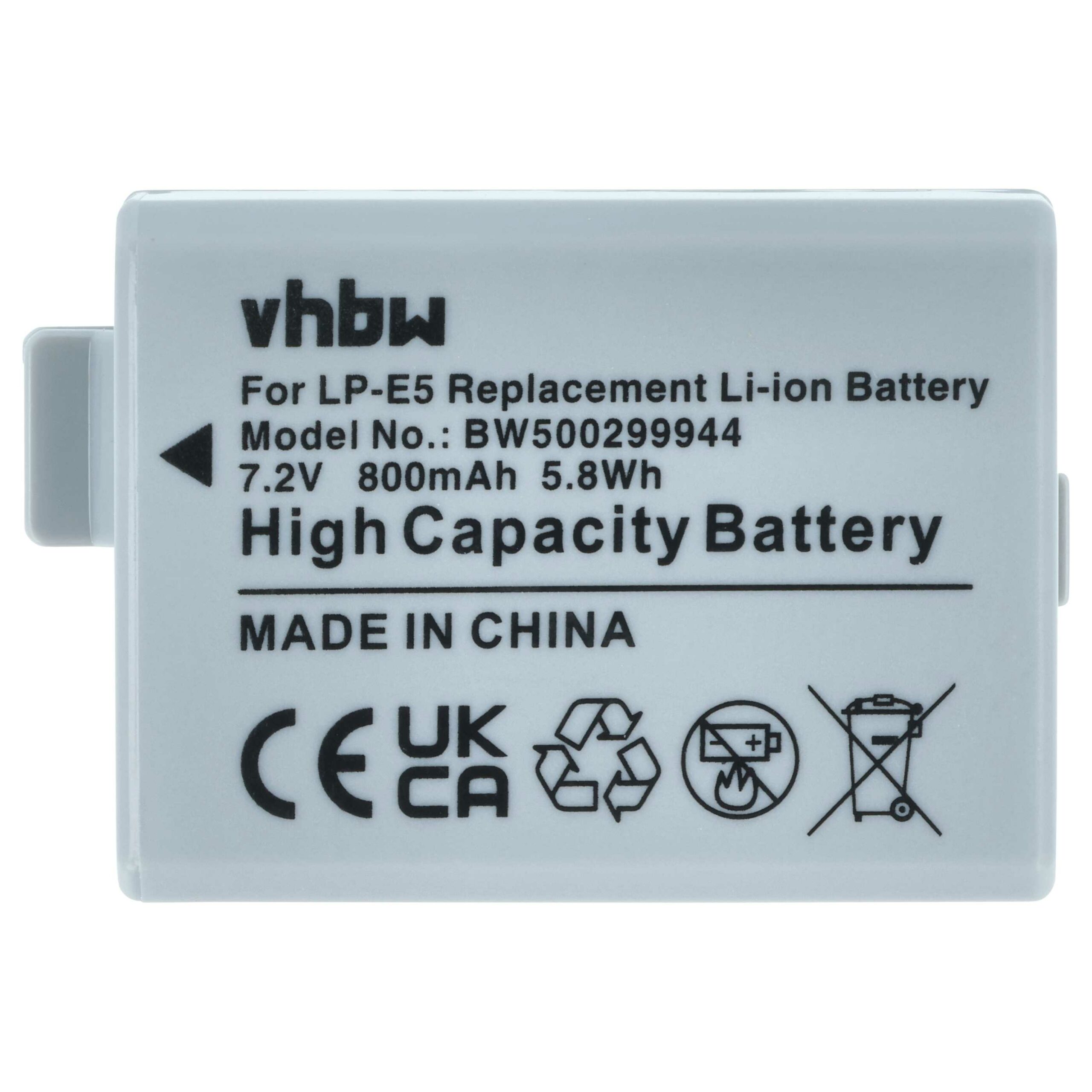 2x Bateria vhbw para Canon LP-E5, LC-E5 - 800mAh, 7.2V, Li-Ion - Image 3