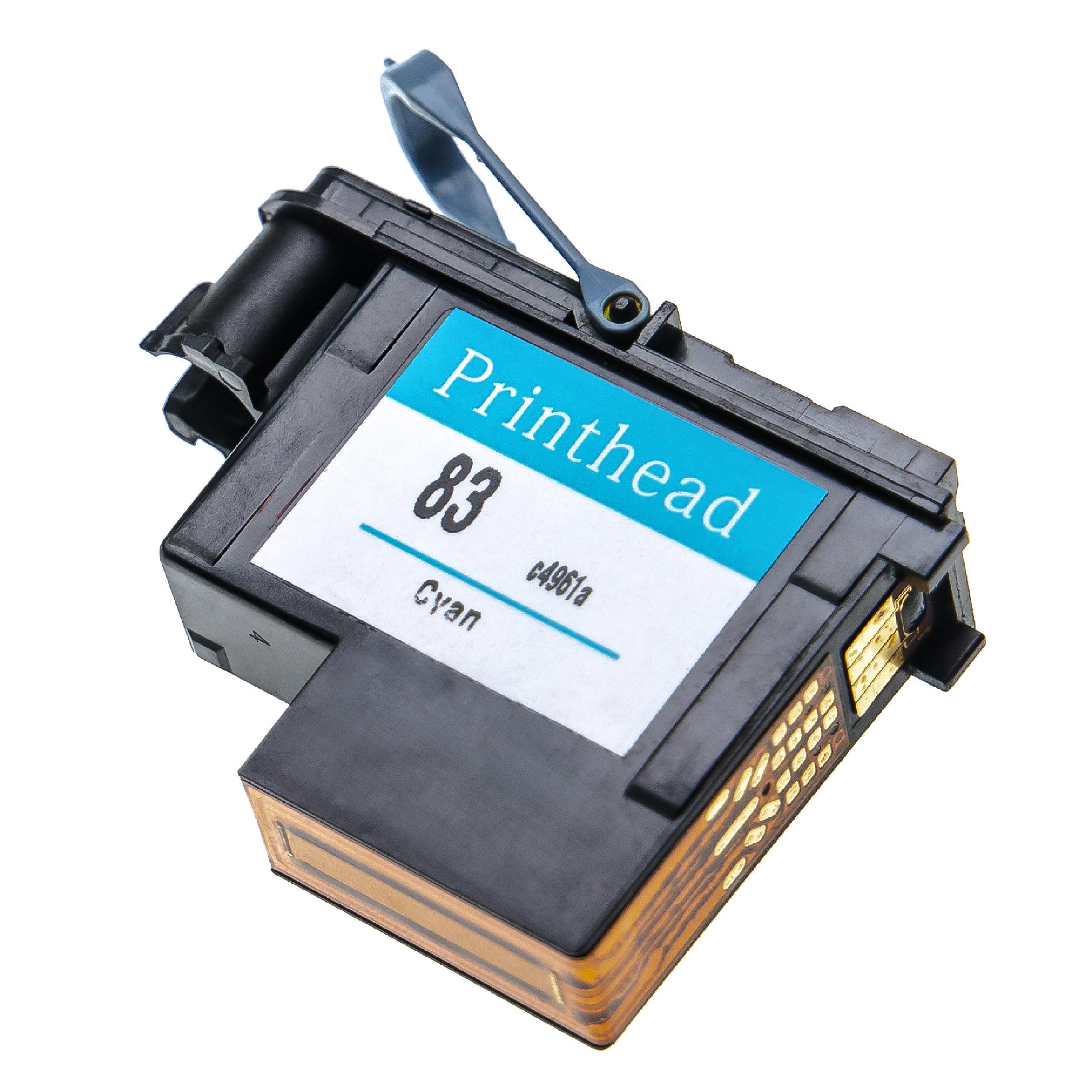 Cabeça de Impressão vhbw para HP DesignJet C4961A - 13 ml, Ciano, Reacondicionada com Kit de Limpeza - Image 2