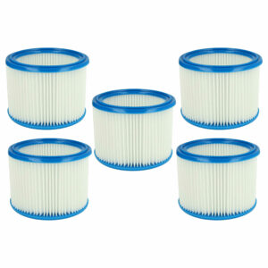 5x Filtro redondo de substituição vhbw para Bosch 2607432024, branco/azul