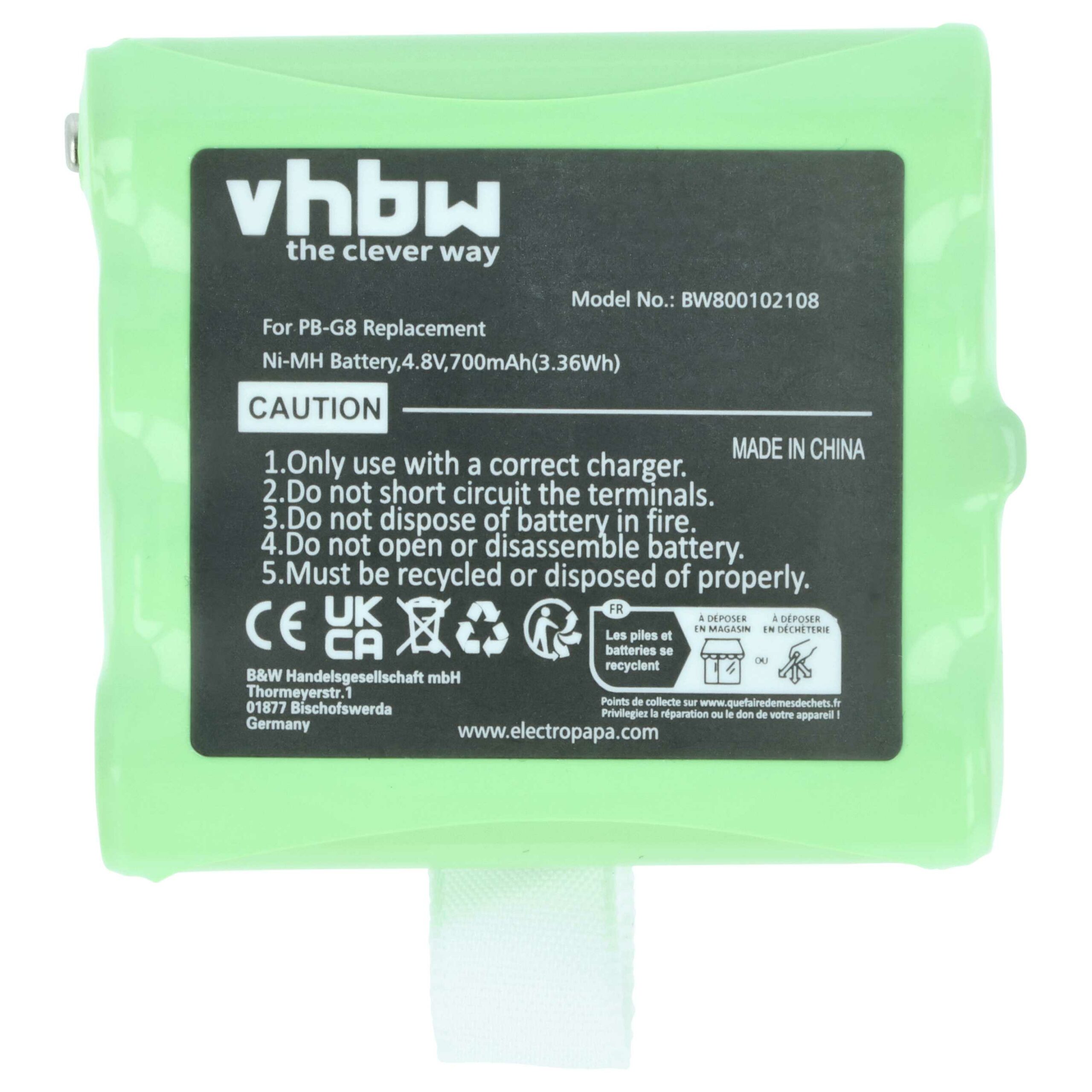 Bateria 2x vhbw PB-G8 - 700 mAh 7.4 V NiMH para Midland/Alan/Reer - Image 3