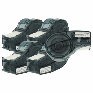 5x Fita de Etiquetas compatível com Brady M21-750-423 - 19.05 mm Preto em Branco, Poliéster