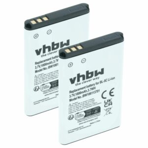 2x Bateria para Telemóvel Compatível com Alcatel RTR001F01, 3BN67332AA, 10000058 - 1000 mAh 3.7 V Li-Ion