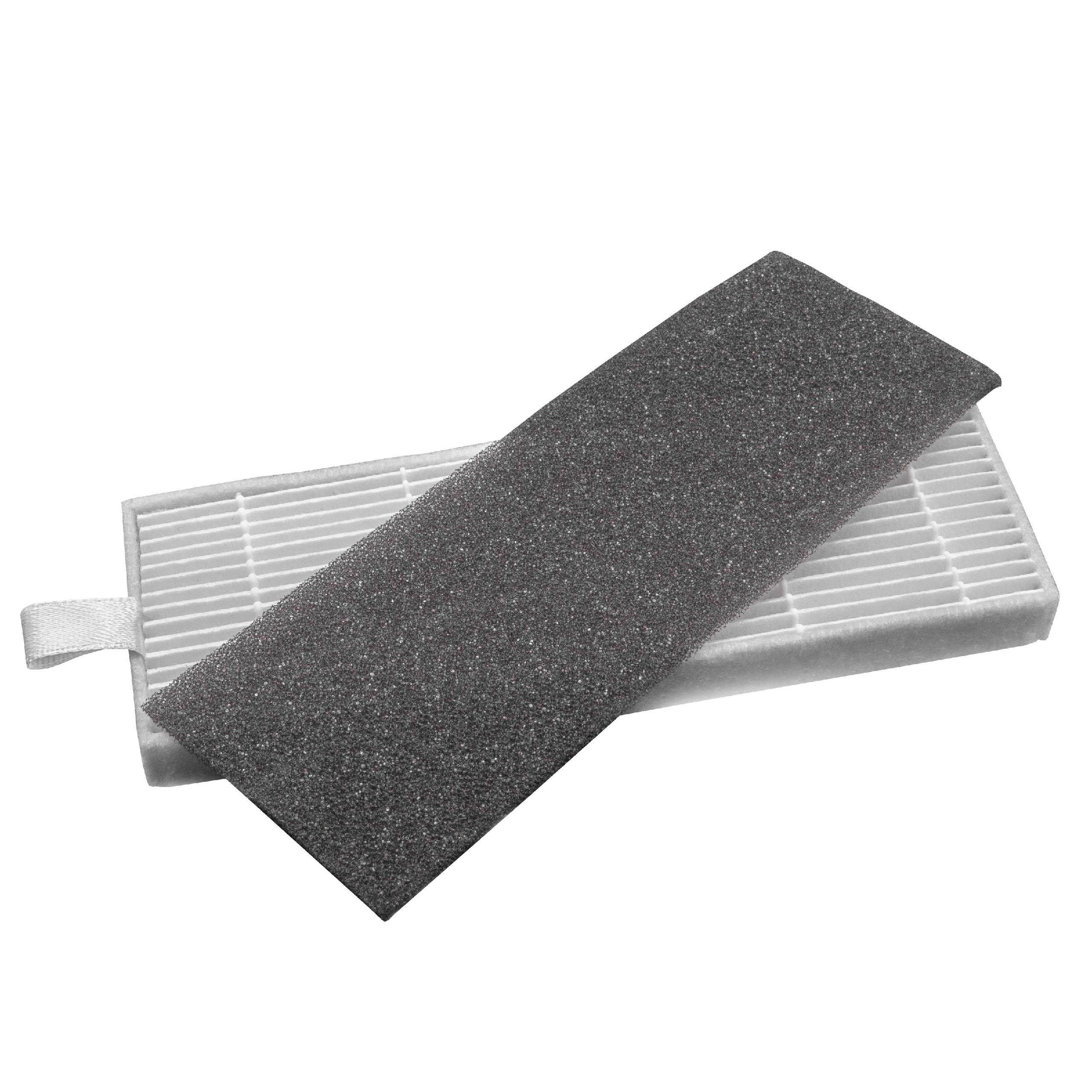 2x Filtro HEPA e Filtro de Espuma para Aspirador Robô iLife, Zaco A4