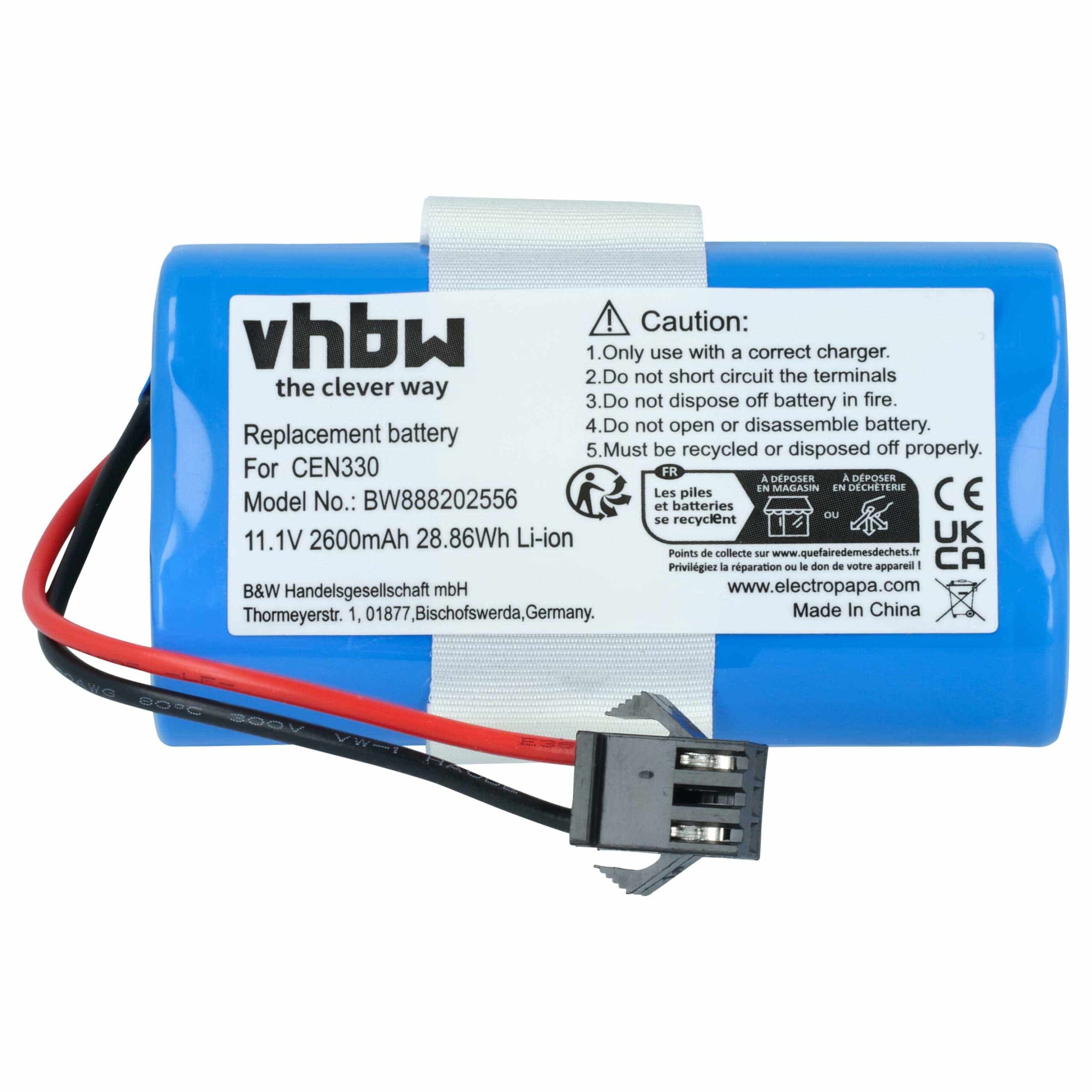 Bateria vhbw para Ecovacs CEN330, CR330, CR333 2600mAh 10.8V Li-Ion - Image 3