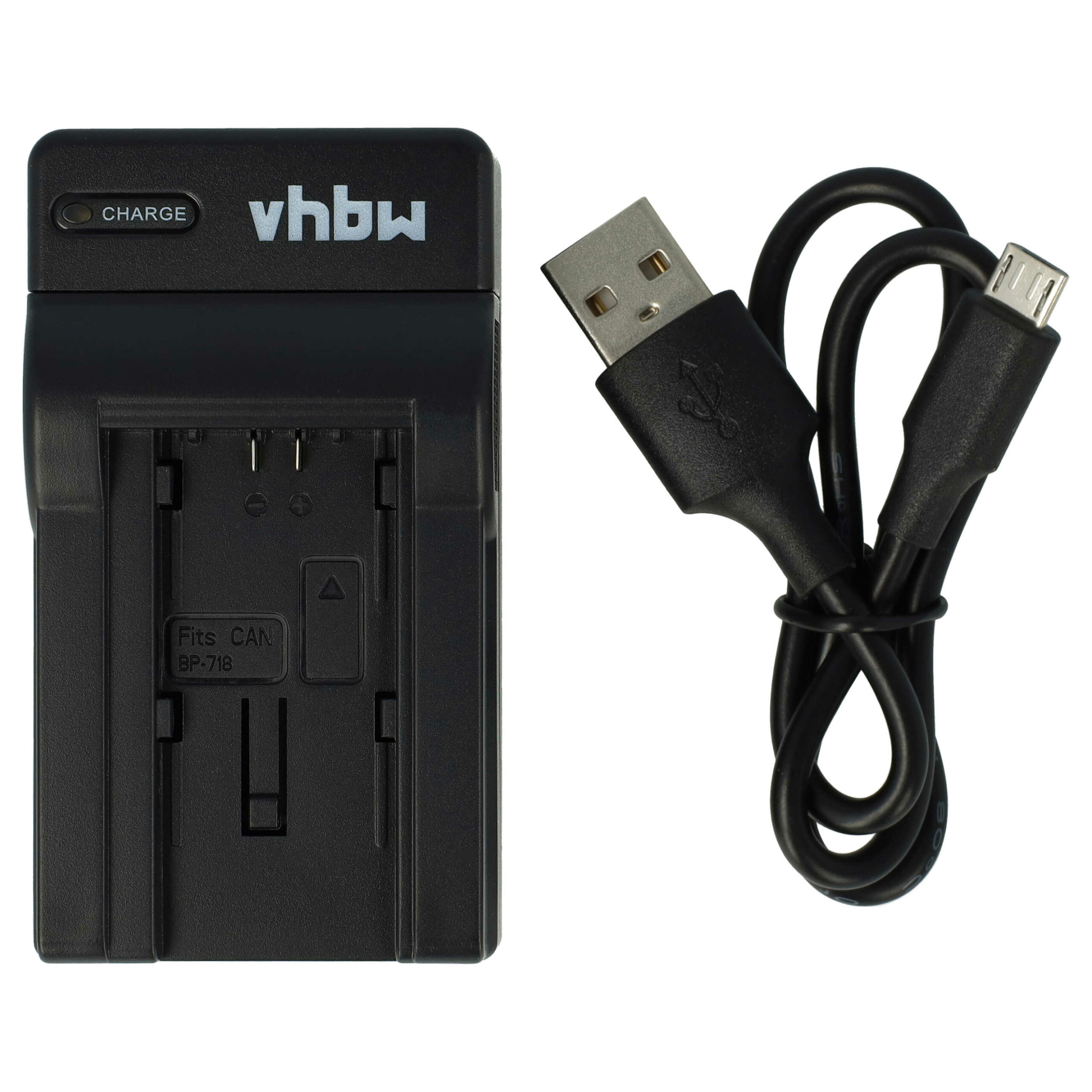 Carregador USB-C com Cabo para Câmaras Canon Vixia - 0,5 A vhbw