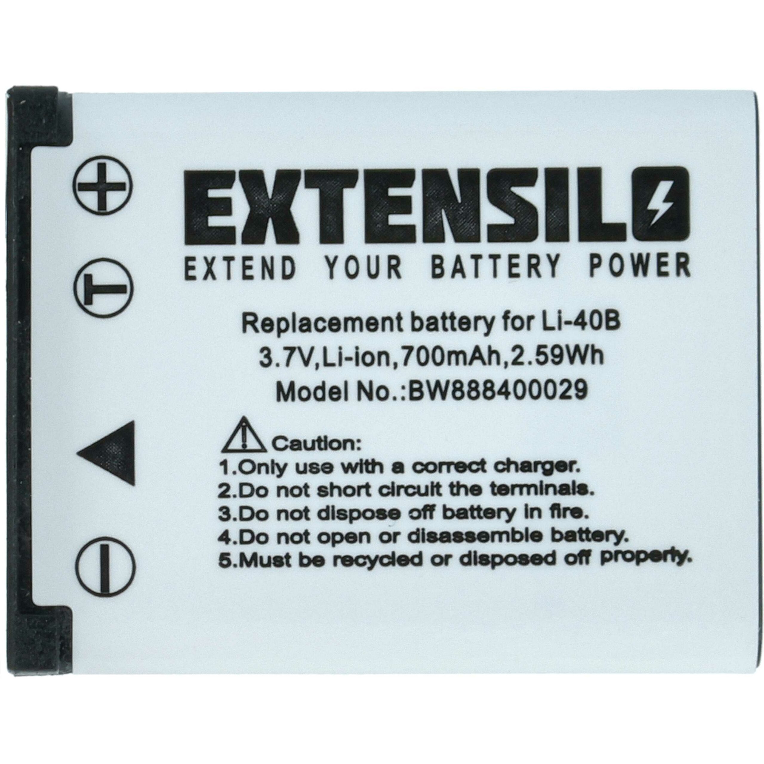 3x Bateria substitui BenQ DLI216 - 700mAh, 3.7V, Li-Ion EXTENSILO - Image 3
