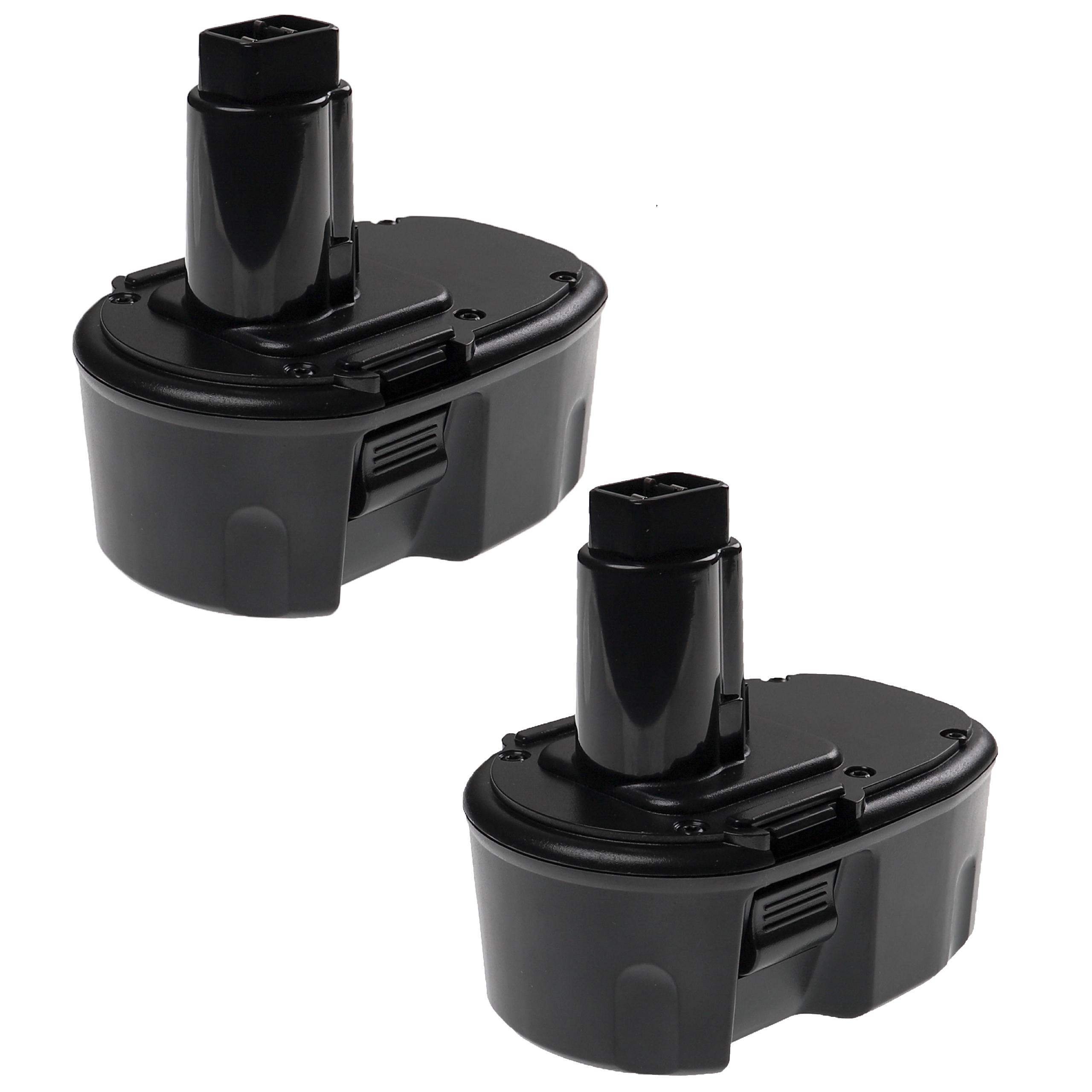 2x Bateria EXTENSILO para Dewalt DE9092, DE9091, DE9094, DC9091, DE9038 - 3300 mAh, 14.4V, NiMH