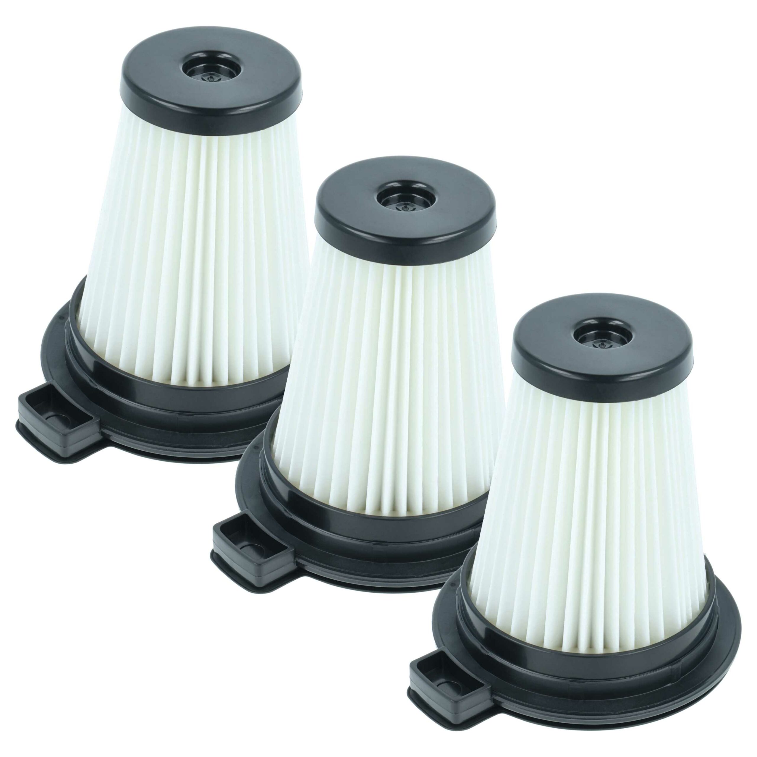 3x Filtros de Cartucho Compatíveis com Beko 874236, 9178039181 para Aspirador Grundig, Preto/Branco