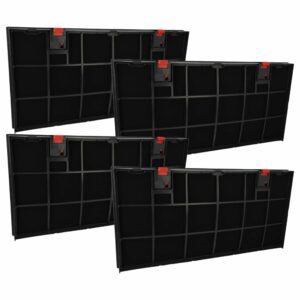 4x Filtro de Carvão Ativado Vhbw Compatível com AEG 0243271009, Bauknecht e outros - 43 x 21,2 x 2,7 cm