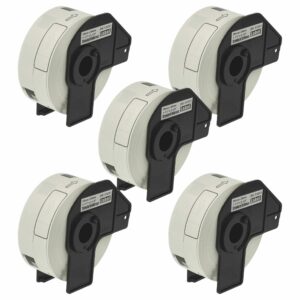 5x Rolo de Etiquetas Compatível Brother DK-11201 - Premium 29 mm x 90 mm + Suporte