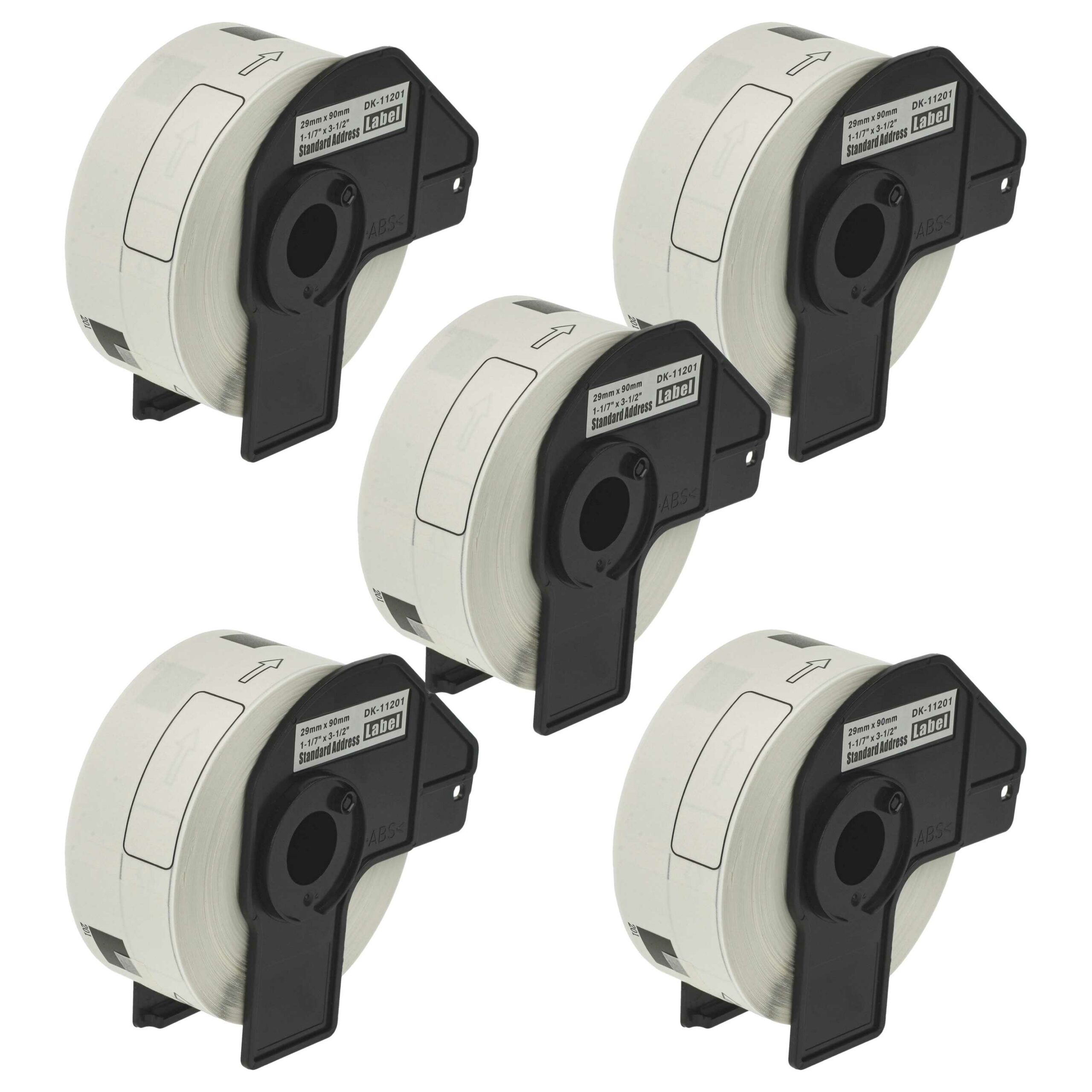 5x Rolo de Etiquetas Compatível Brother DK-11201 - Premium 29 mm x 90 mm + Suporte