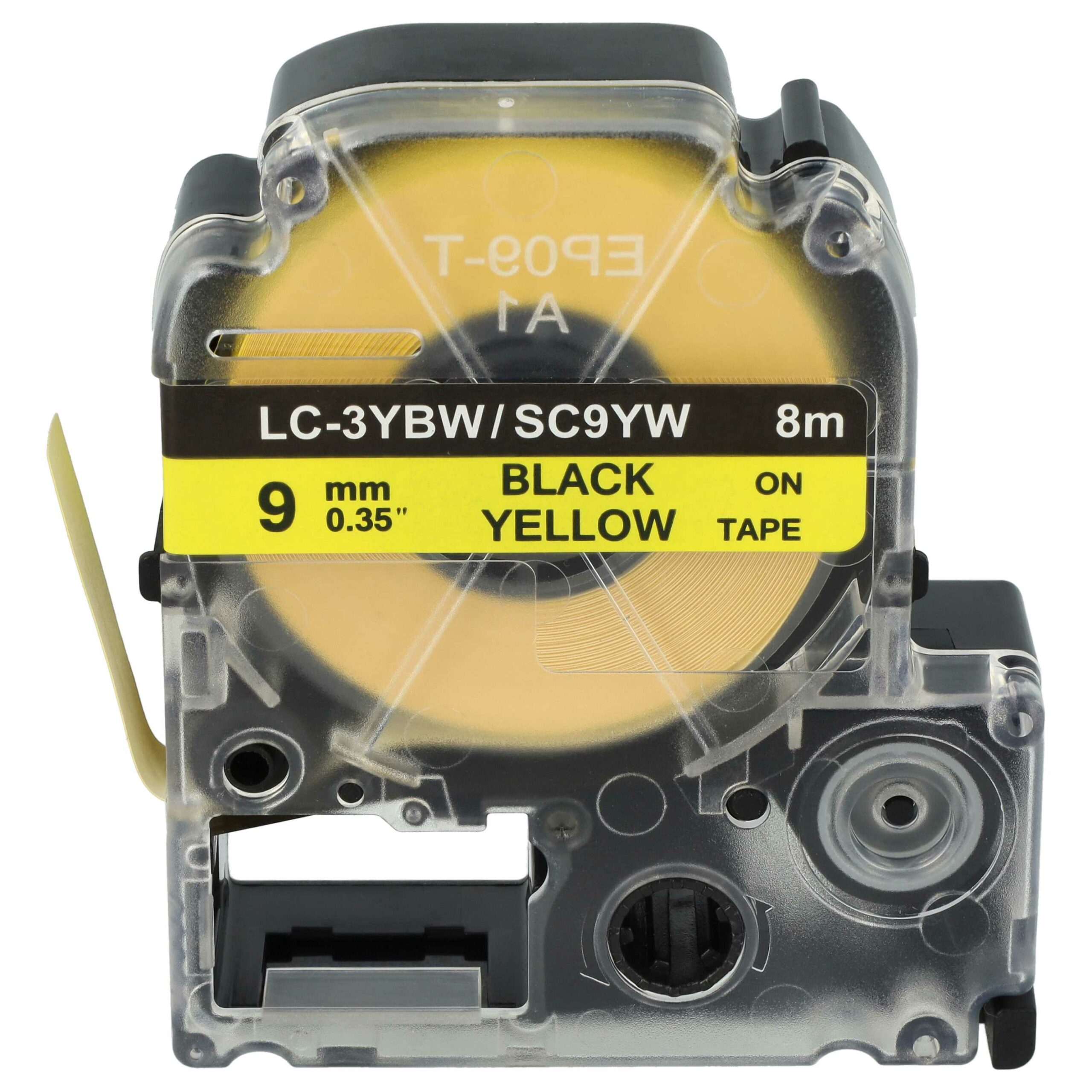 Fita de etiquetas compatível com Epson LC-3YBW - 9 mm Preto em Amarelo - Image 3
