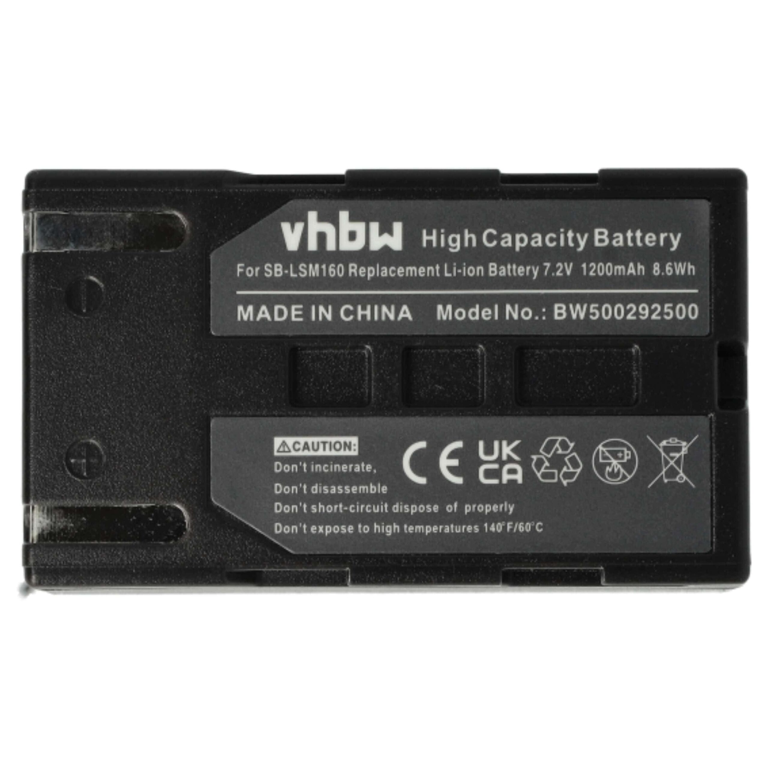 Bateria vhbw 3x para Câmara de Vídeo Samsung SB-LSM160, SB-LSM320, SB-LSM80 - 1200 mAh 7.2 V Li-Ion - Image 3