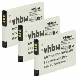Pack 3x Bateria vhbw para Gigaset Siemens 4250366817255 - 700 mAh 3.7V Li-Ion