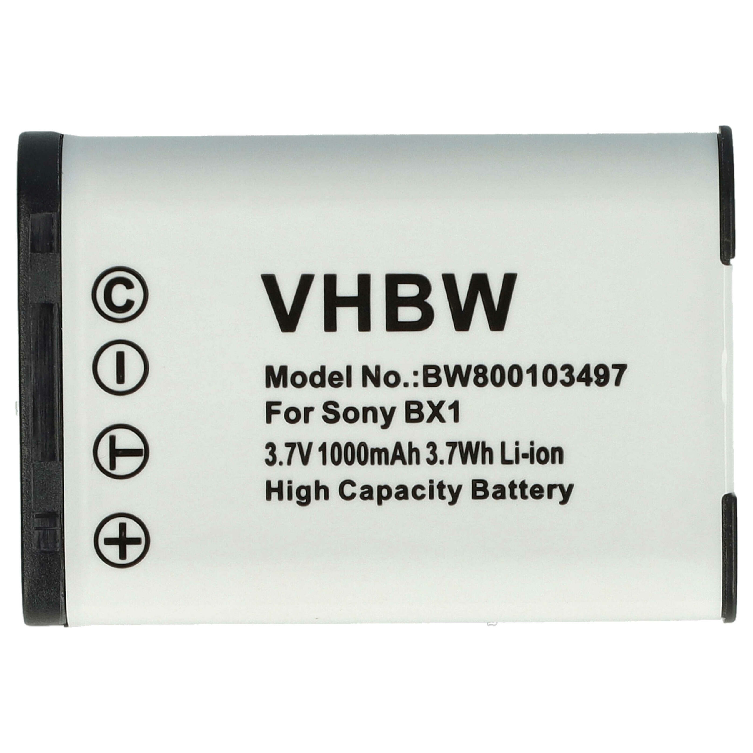 Bateria vhbw compatível com Sony NP-BX1 - 1000mAh, 3.6V, Li-Ion - Image 3