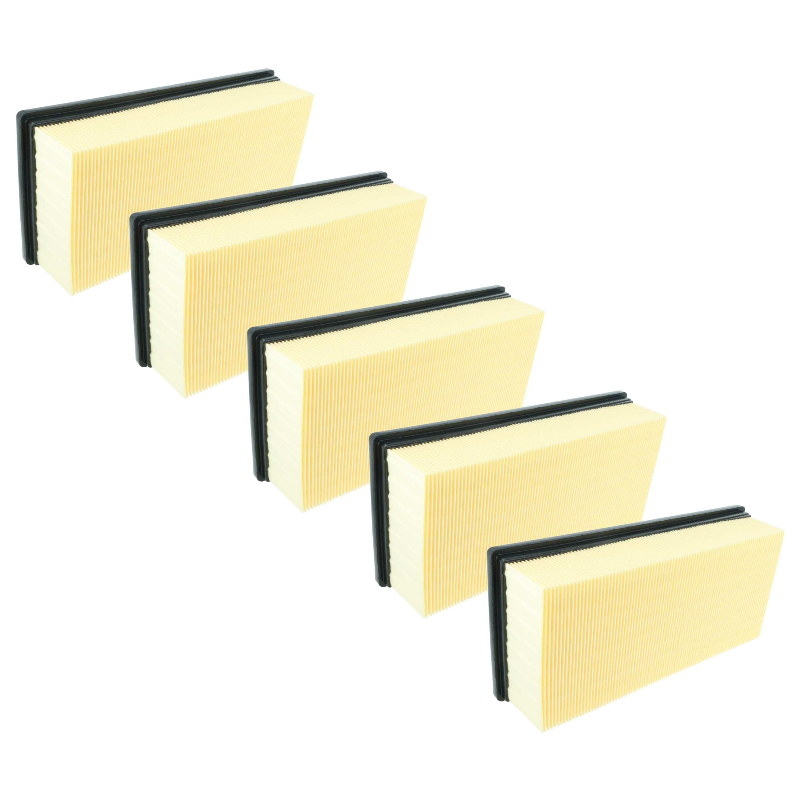 5x Filtro Plissado Plano para Aspirador Kärcher IVC 60/12-1 Tact Ec, NT 65/2 Tact², NT 75/2 Tact² Me