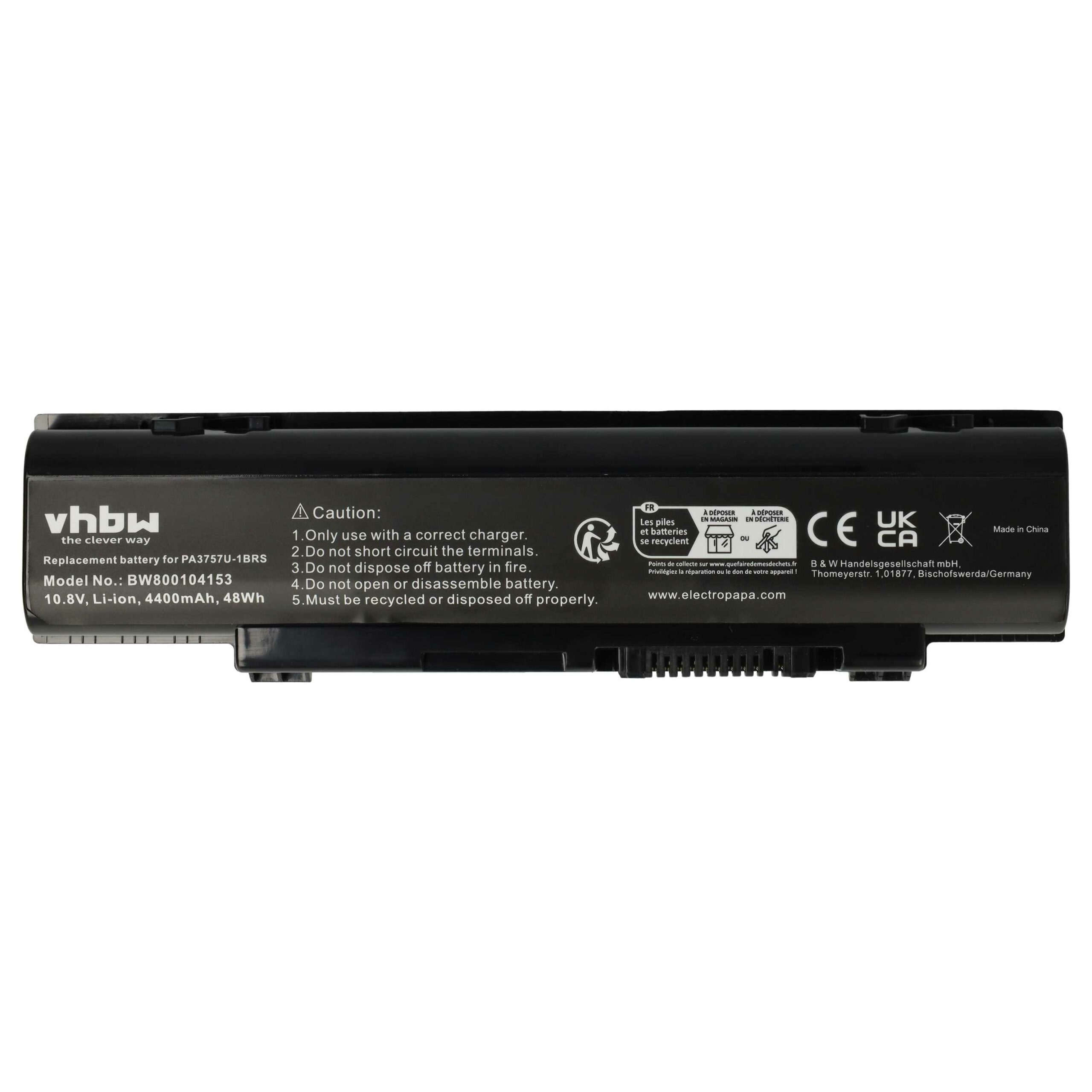 Bateria para Portátil Toshiba PA3757U-1BRS, PABAS213 - 4400 mAh 10.8 V Li-Ion, Preta - Image 3