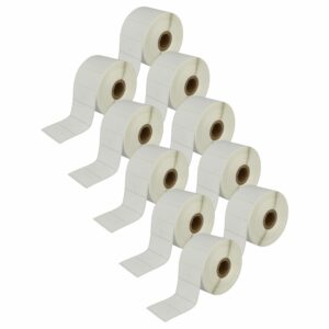 10x Rolos de Etiquetas Compatíveis Brother RD-S05E1 - 51 mm x 26 mm