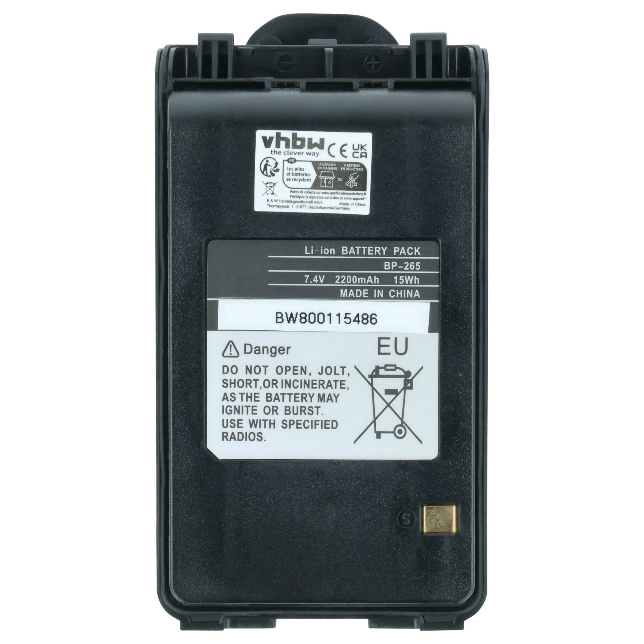 Bateria para Rádio Icom BP-265LI, BP-265 - 2200 mAh 7.4 V Li-Ion + Clip de Cinto - Image 3
