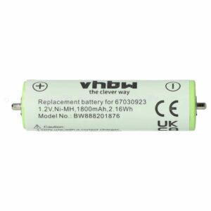 Bateria para Máquina de Barbear Braun compatível com 67030923, HR-AAUV, 7030923, 67030834, 67030165 - 1800 mAh 1.2 V NiMH