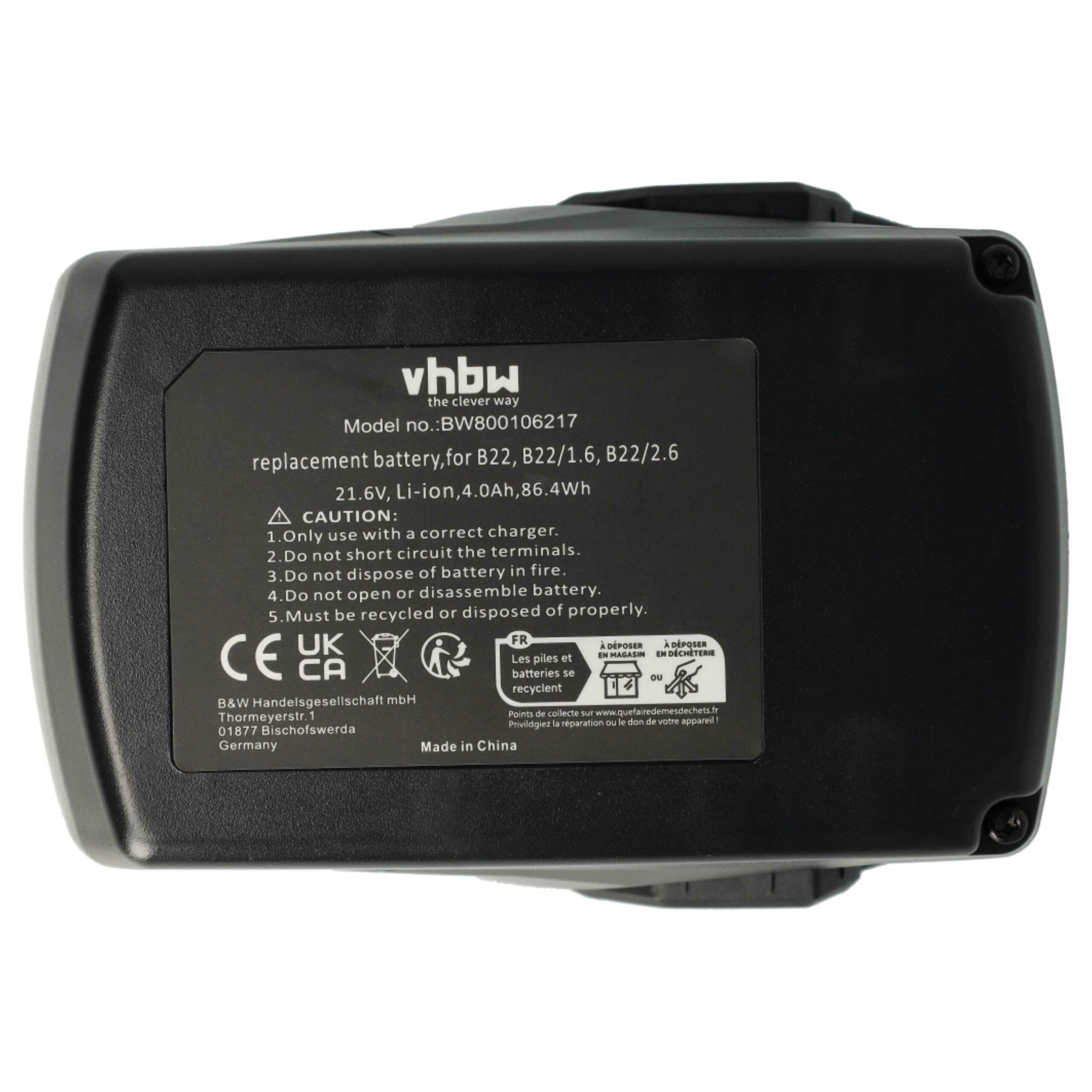 2 Baterias vhbw para Hilti 21.6 V 4000 mAh Li-Ion (compatível 2018498, 2136393, 2136395, 2183185) - Image 3