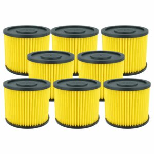 8 Filtros de Cartucho vhbw para Aspirador Einhell Basic 23.511.10, Amarelo