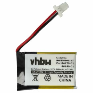 Bateria para Auriculares Sem Fios Plantronics 84479-01, 86180-01 - 140 mAh 3.7 V Li-polímero