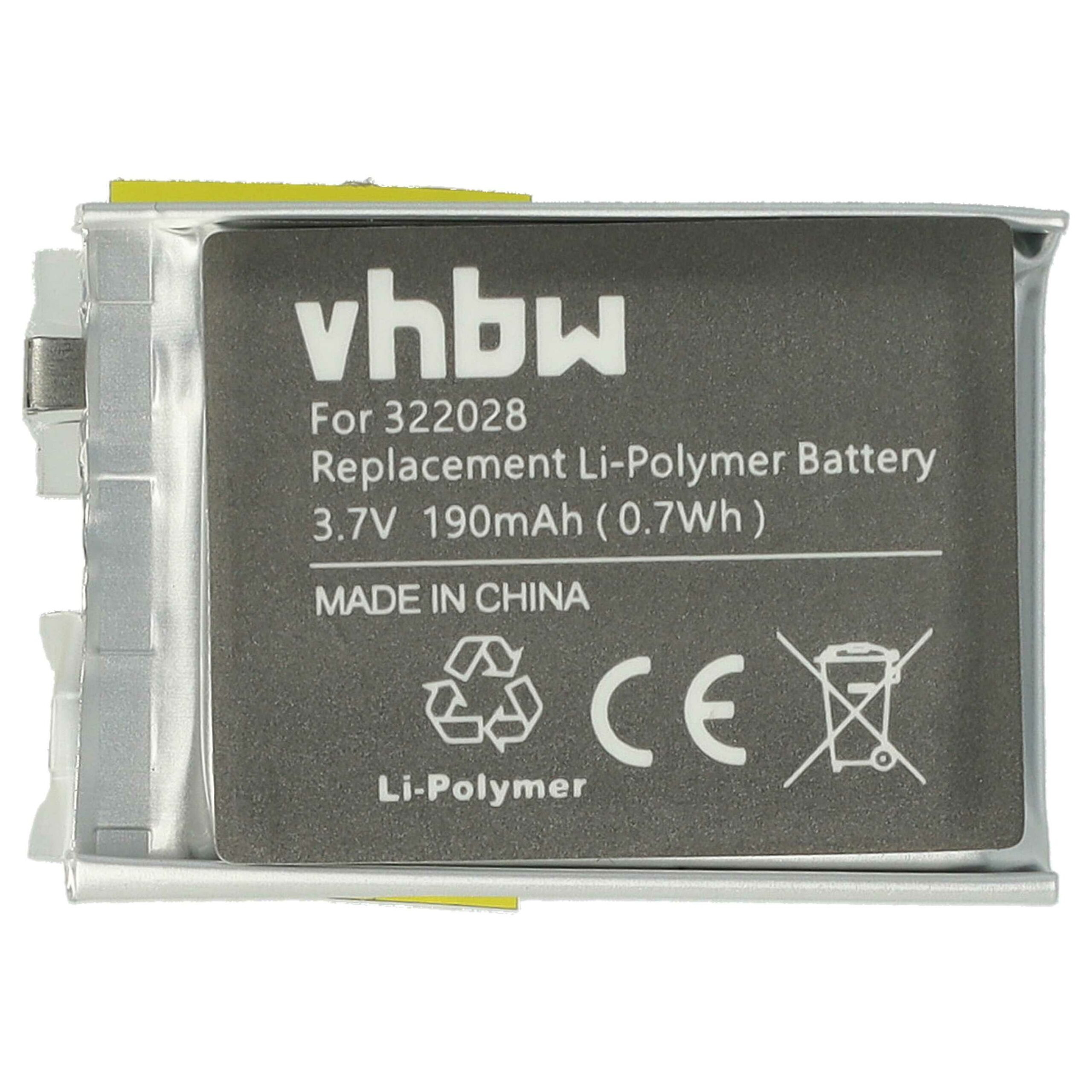Bateria para Smartwatch TomTom - Compatível AHB322028, 322028 - 190 mAh 3.7 V Li-polímero - Image 3