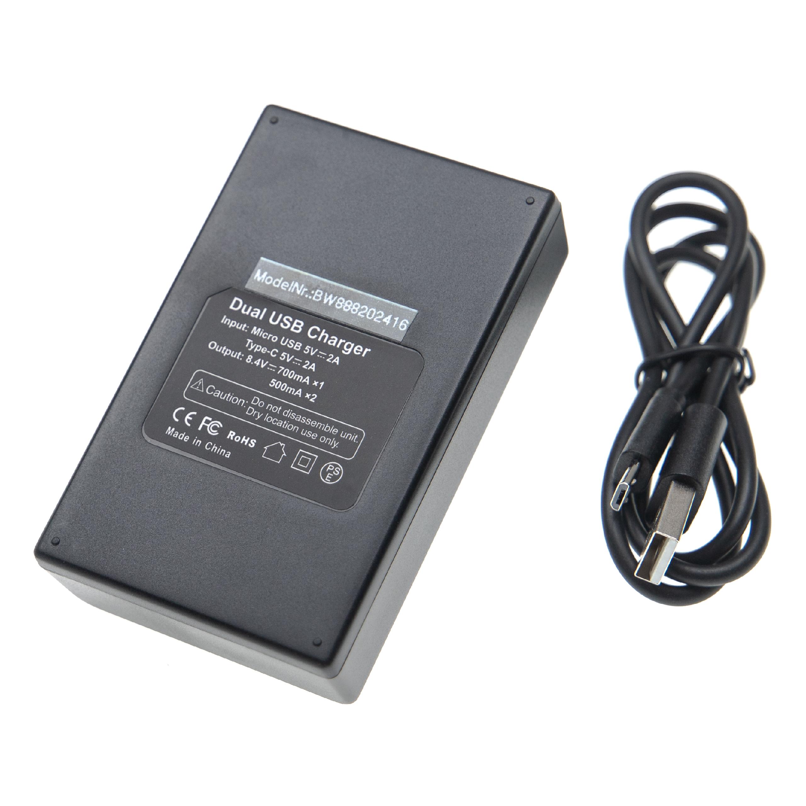 Carregador de Bateria Micro-USB + USB-C com Cabo para Sony NEX-3 - vhbw - Image 2