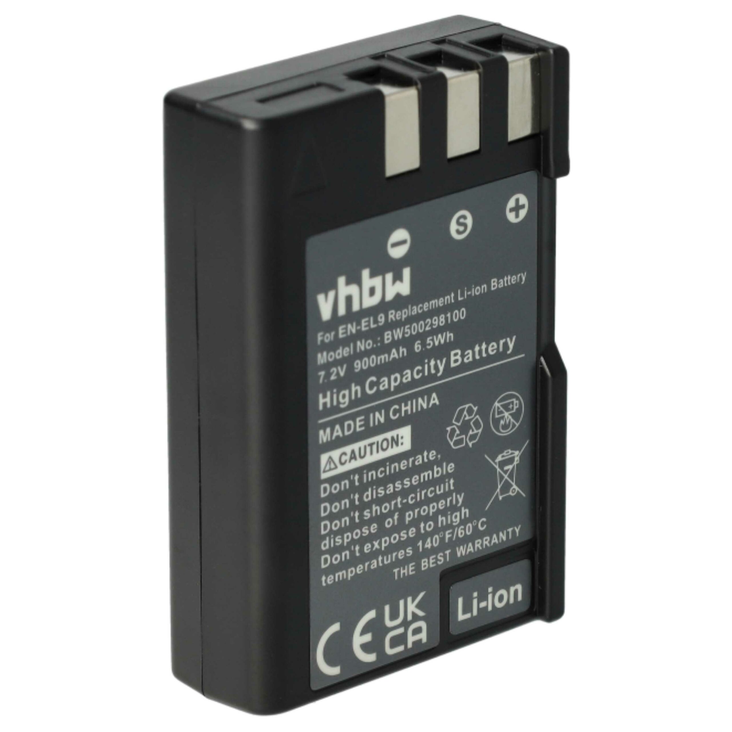 2x Bateria compatível com Nikon EN-EL9a, EN-EL9E, EN-EL9 - 900mAh, 7.2V, Li-Ion - Image 3