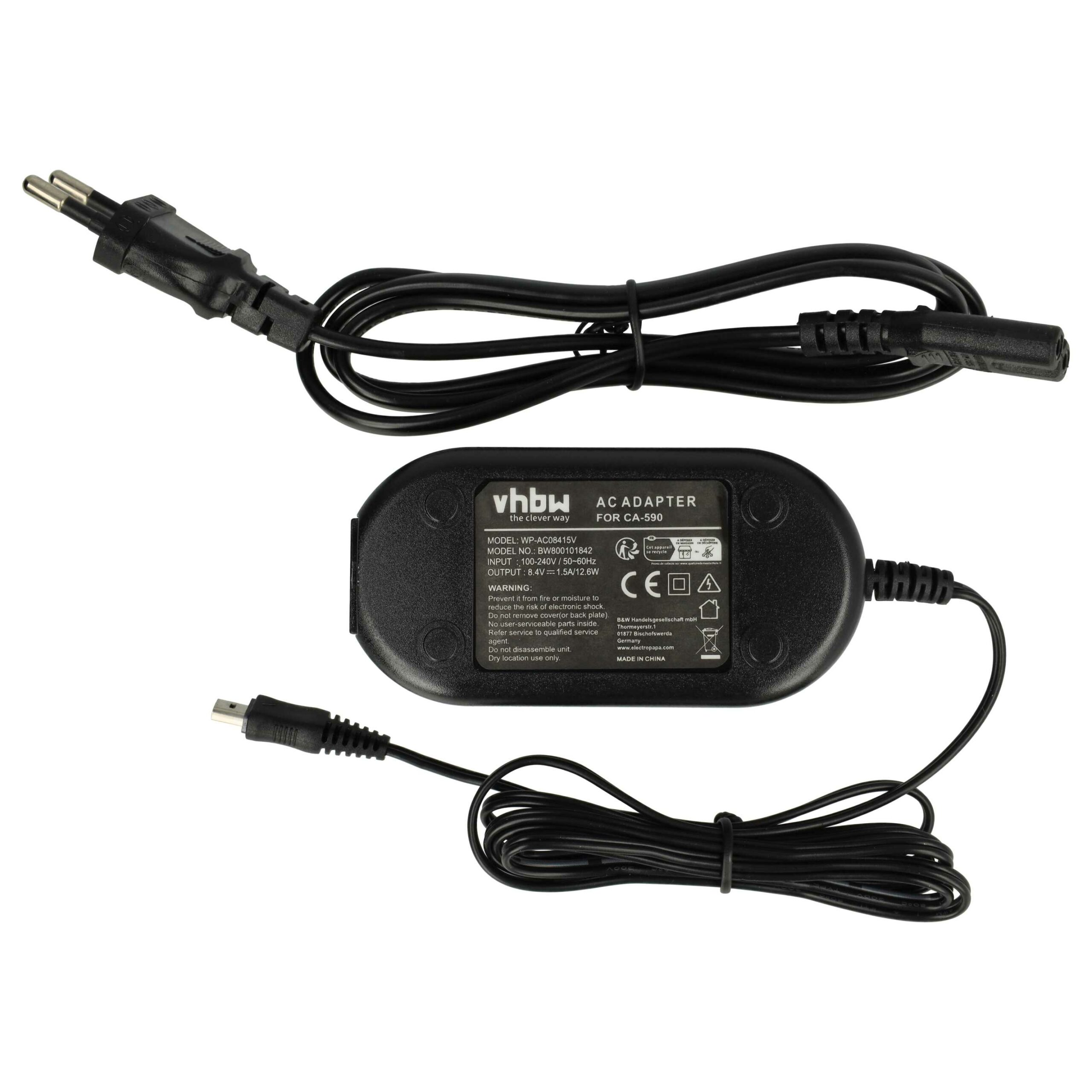 Adaptador de Alimentação vhbw para Câmaras Canon CA-590 - 8.4V 2.0A, 2m - Image 3