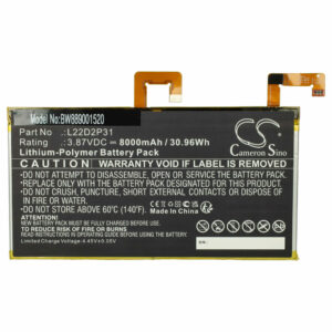 Bateria vhbw para Lenovo L22D2P31 - 8000 mAh 3.87 V Li-polymer