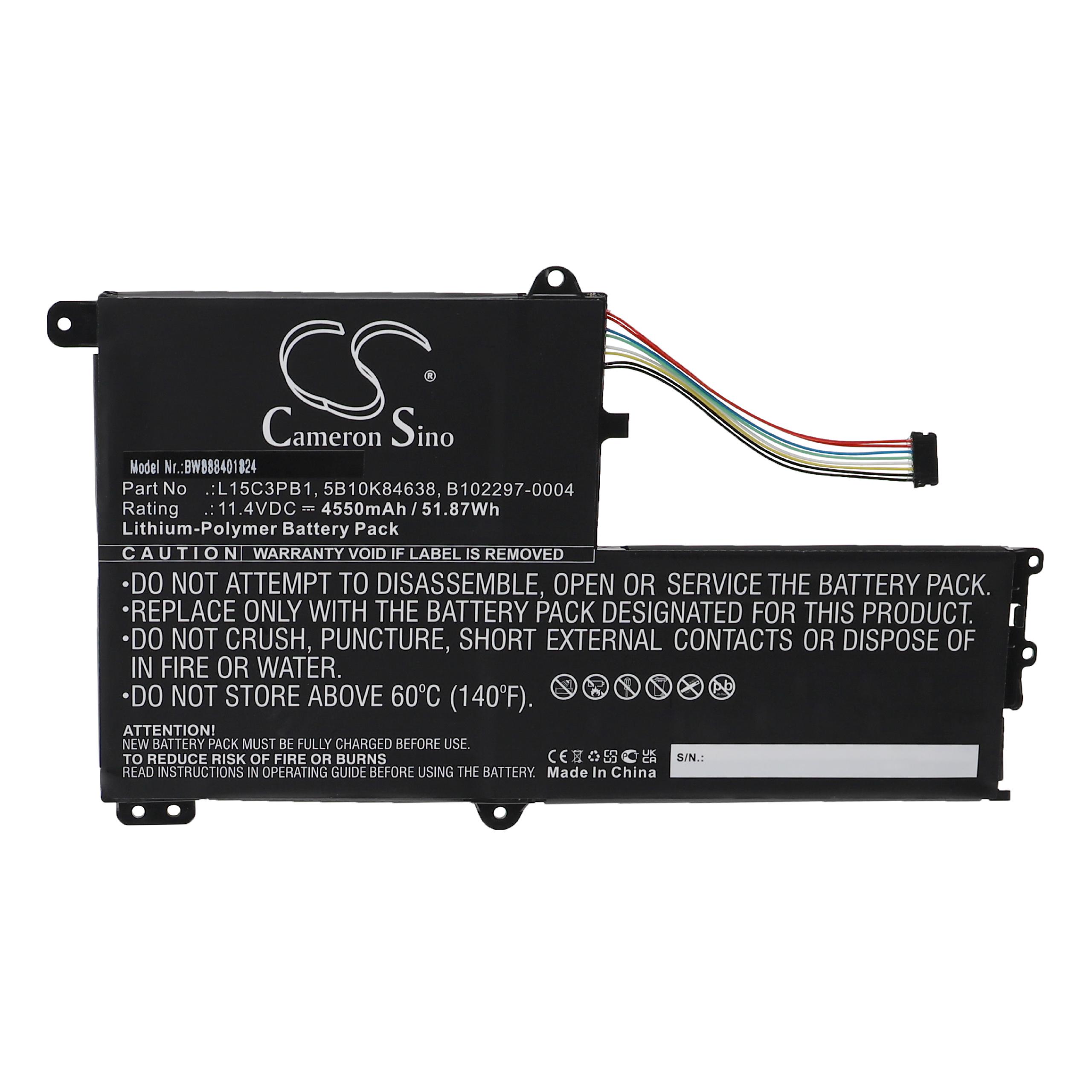 Bateria para Notebook Lenovo L15C3PB1, B102297-0004, 5B10K84638 - 4550 mAh 11.4 V Li-polymer vhbw