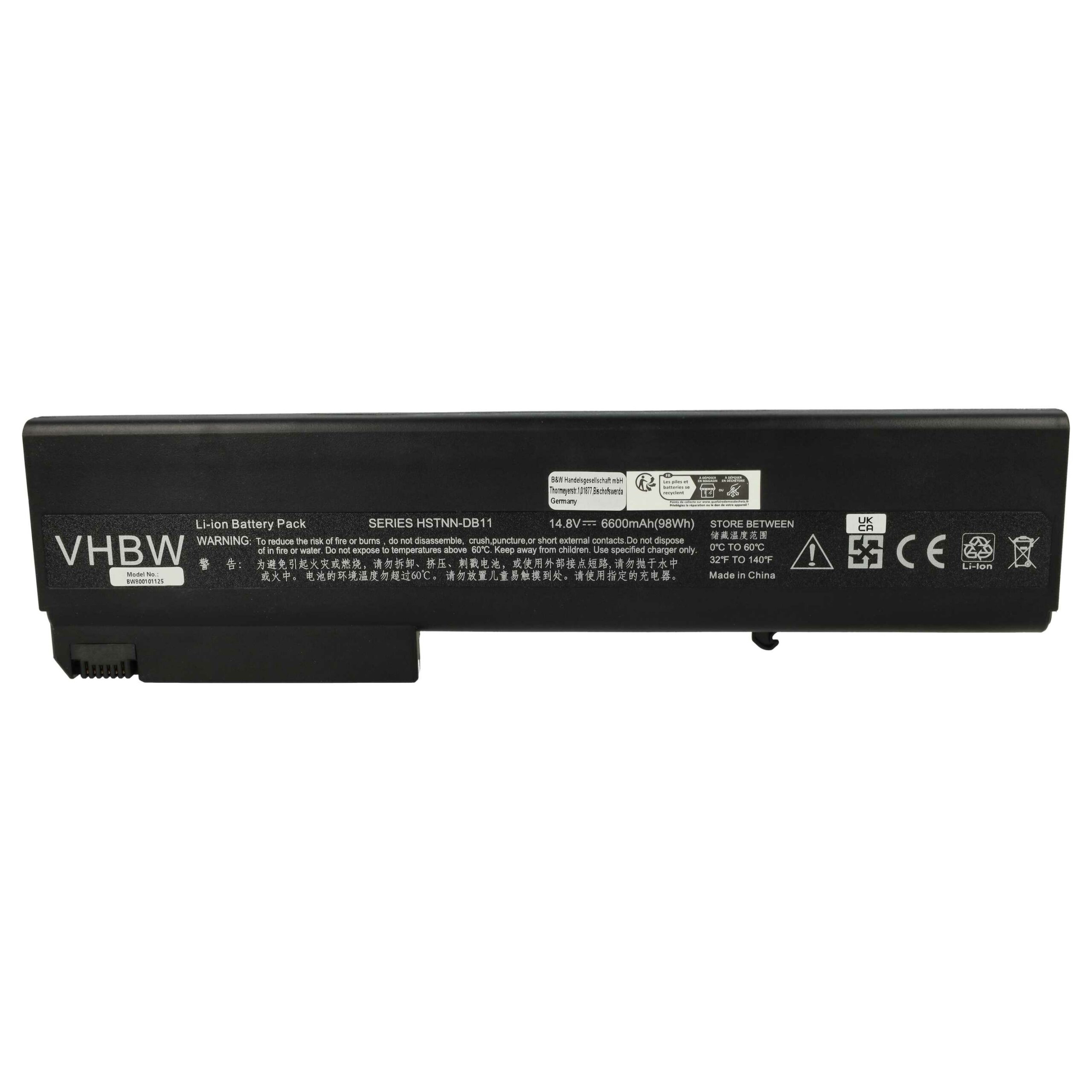 Bateria para Portátil HP vhbw 6600 mAh 14.8V Li-Ion - Substituição 372771-001, 381374-001, 398876-001, HSTNN-DB06 - Image 3