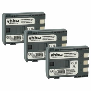 Bateria vhbw 3x para Câmaras Canon - Substitui NB-2LH, NB-2L - 600 mAh 7.2V Li-Ion