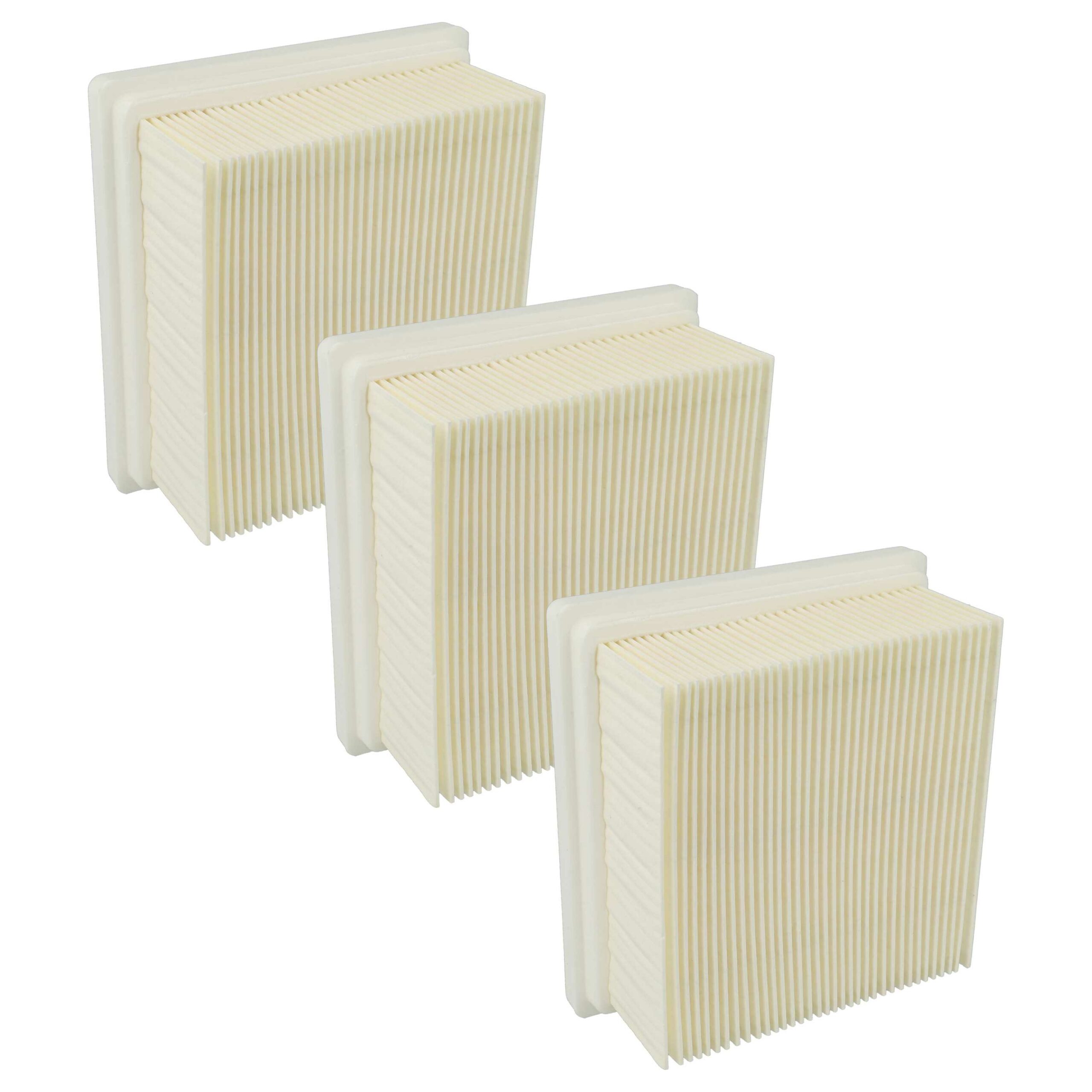 3x Filtro Plissado Plano para Aspirador Flex FE VC 6 M / Starmix - vhbw