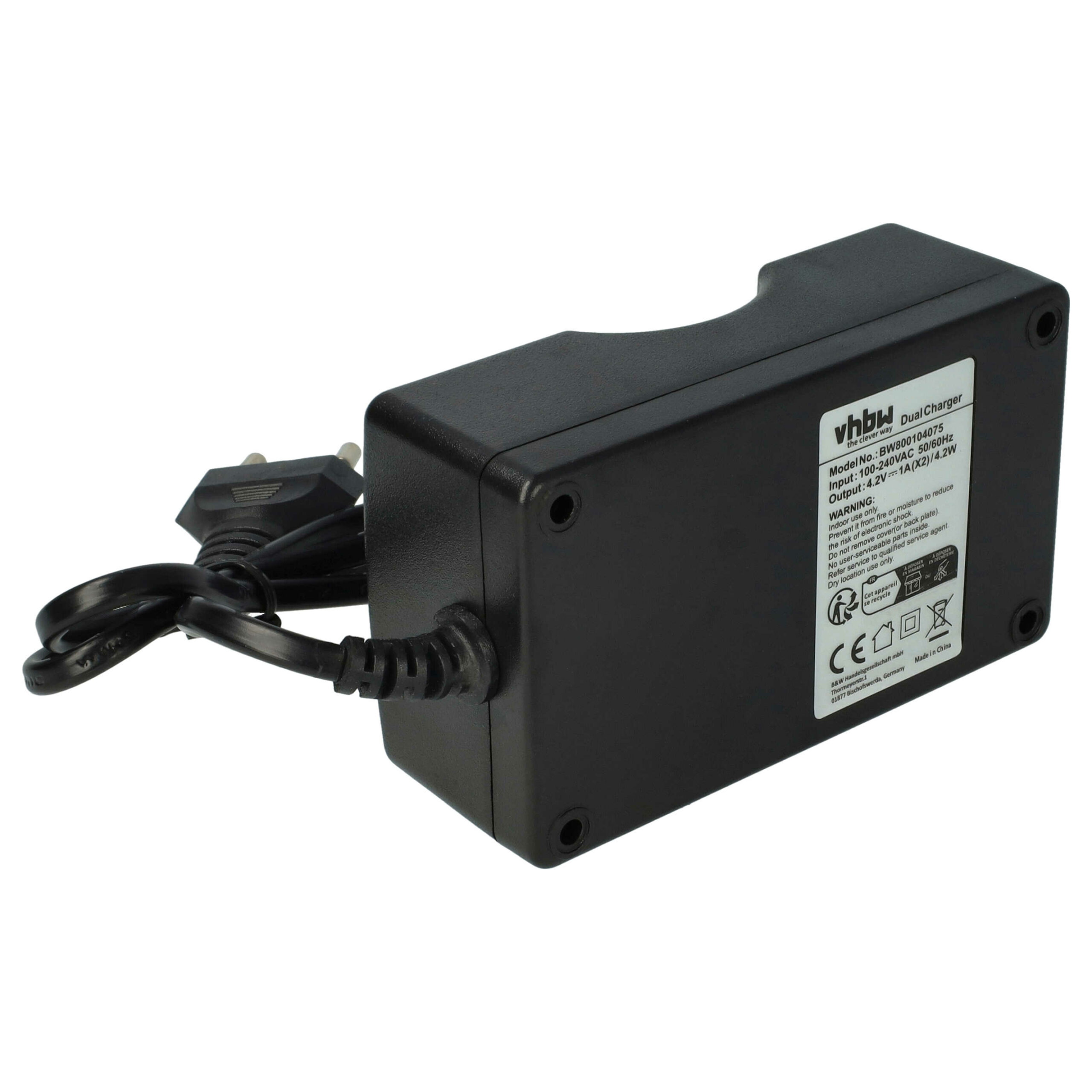Carregador vhbw para 2 baterias Li-Ion 17670 e 18650 (3.7V) - Image 4